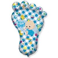 Fooliumist õhupall, jalatald «It's a boy», sinine