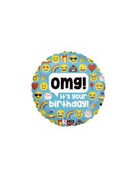 Воздушный шарик Emoji «OMG! It's your Birthday»