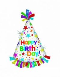 Fooliumist õhupall peomüts «HAPPY BIRTHDAY!»