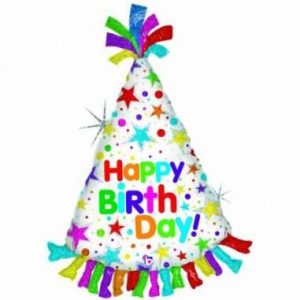 34-60x80-cm-feliz-cumpleanos-sombrero-holografico-h Foil balloon "STAR" silver