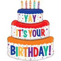 Фольгированный шар торт «HAPPY BIRTHDAY»