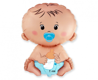 Foil balloon «Baby Boy with dummy», blue