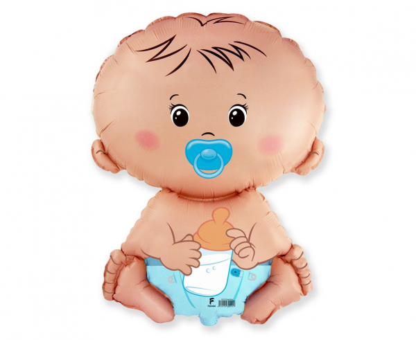 Foil balloon «Baby Boy with dummy», blue