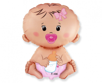 Foil balloon «Baby Girl with dummy», pink