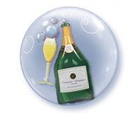 Bubbles «Champagne bottle and glass»