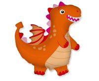 Foil balloon «Dinosaur», orange