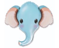 Foil balloon «Elephant», head, blue