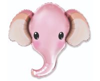 Foil balloon «Elephant», head, pink