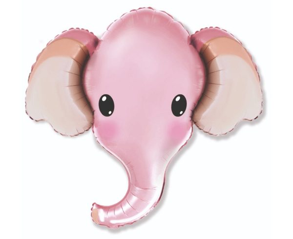 Foil balloon «Elephant», head, pink