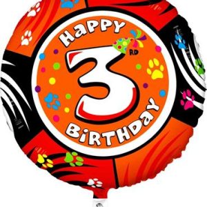 1 Год девочке с мишкой  «Happy Birthday», круглый