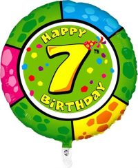 Foil balloon "HAPPY BIRTHDAY 7" round