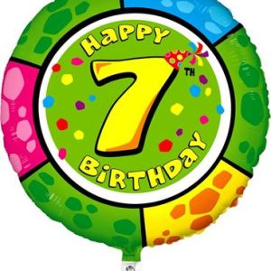 1 Year girl with a teddy bear «Happy Birthday», round