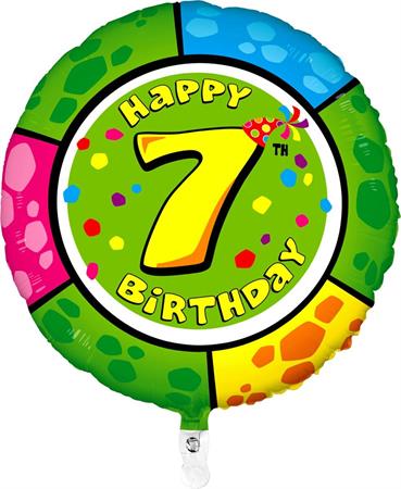 Happy-Birthday-7-ummargune-GR-2147-1WE-P Foil balloon "HAPPY BIRTHDAY 7" round