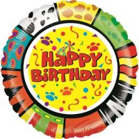 Foil balloon "HAPPY BIRTHDAY" round