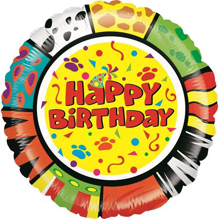Fooliumist õhupall "HAPPY BIRTHDAY" ümmargune
