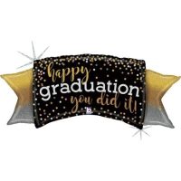 Фольгированный шар «HAPPY GRADUATION YOU DID IT!» черный