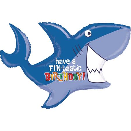 «Have a FIN-tastic Birthday!», shark, blue
