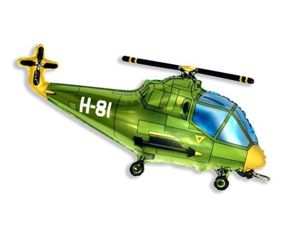 Foil balloon «Helicopter», green