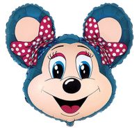 Foil balloon «Mouse», head, blue