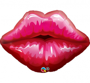 Foil balloon «LIPS», pink-red