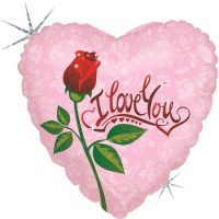 «I Love You» süda, roosa