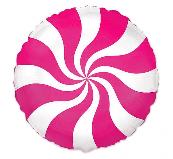 Foil balloon «Candy», fuchsia, round