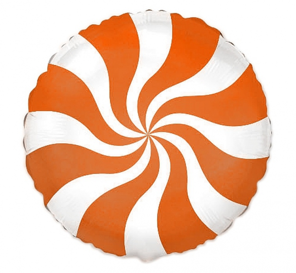Foil balloon «Candy», orange, round