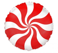 Foil balloon «Candy», red, round