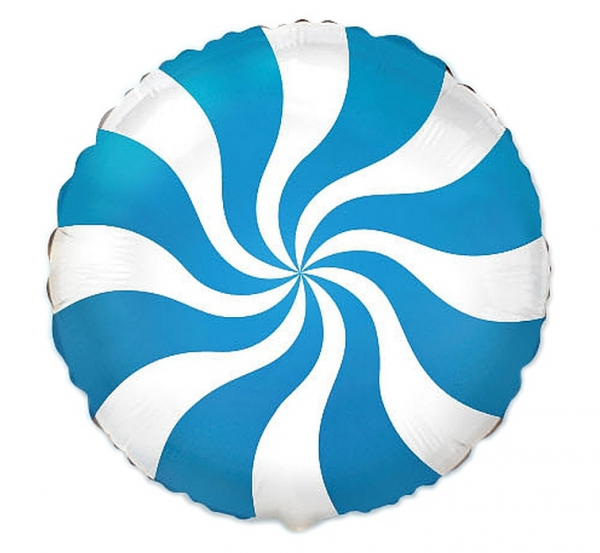 Foil balloon «Candy», blue, round