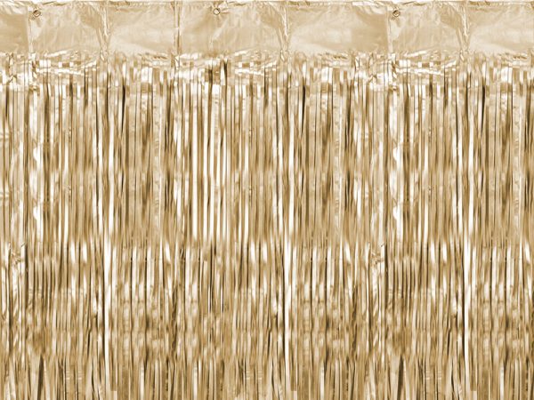 Party curtains, golden chrome