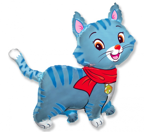 Foil balloon «Cat», blue