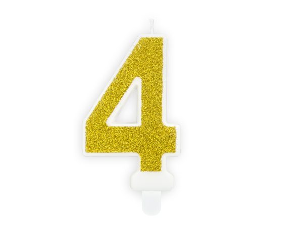 Candle number «4», gold