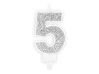 Candle number «5», silver