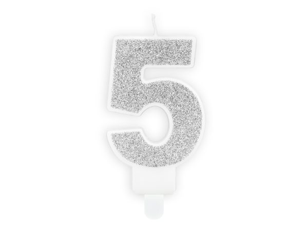 Candle number «5», silver