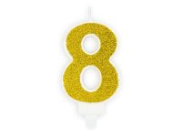 Candle number «8», gold