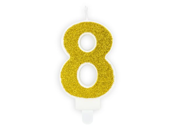 Candle number «8», gold