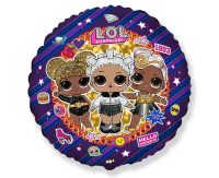 Foil balloon «LOL dolls», round