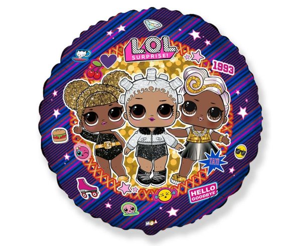 Foil balloon «LOL dolls», round