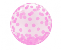Transparent balloon with pink confetti