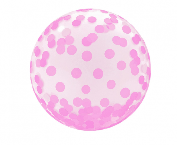 Transparent balloon with pink confetti