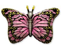 Foil balloon «Butterfly», pink