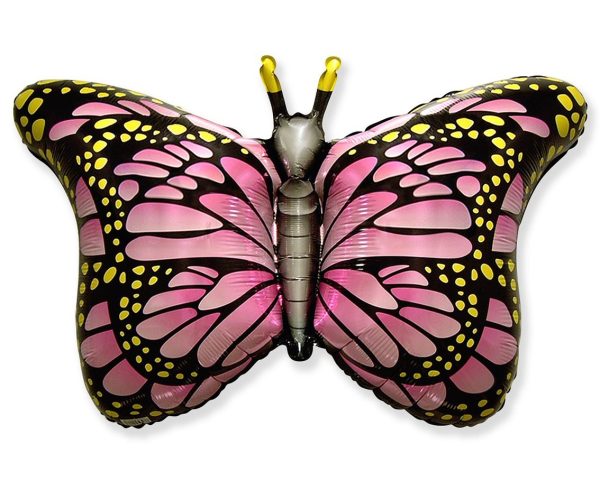 Foil balloon «Butterfly», pink