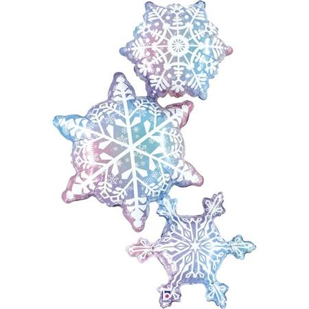 Foil balloon "SNOWFLAKES", 3 pcs