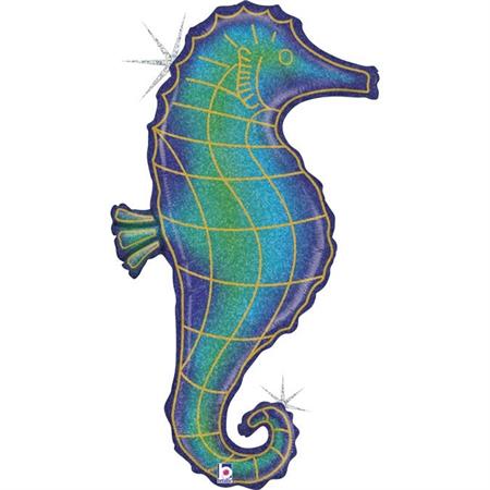 Foil balloon «SEAHORSE», holographic