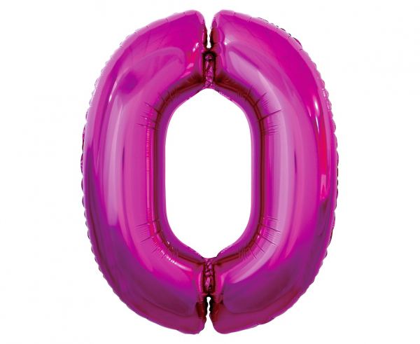 Number-0-fuksia-FG-C85R0 Foil balloon "NUMBER 0" fuchsia