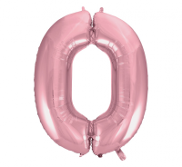 Foil balloon "NUMBER 0" light pink