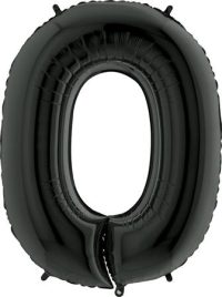 Foil balloon "NUMBER 0" black
