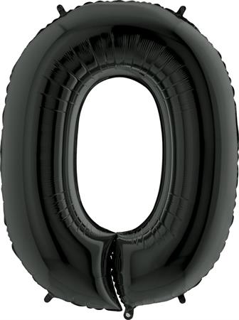 Foil balloon "NUMBER 0" black