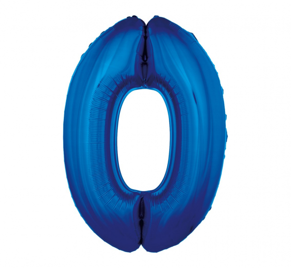 Foil balloon "NUMBER 0" dark blue