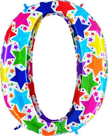 Number-0-tahtedega-GR-85840H-P Foil balloon "NUMBER 0" holo glitter stars